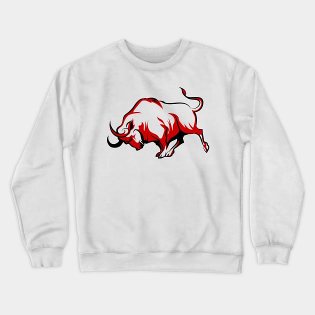 Fighting Bull Emblem Crewneck Sweatshirt by devaleta